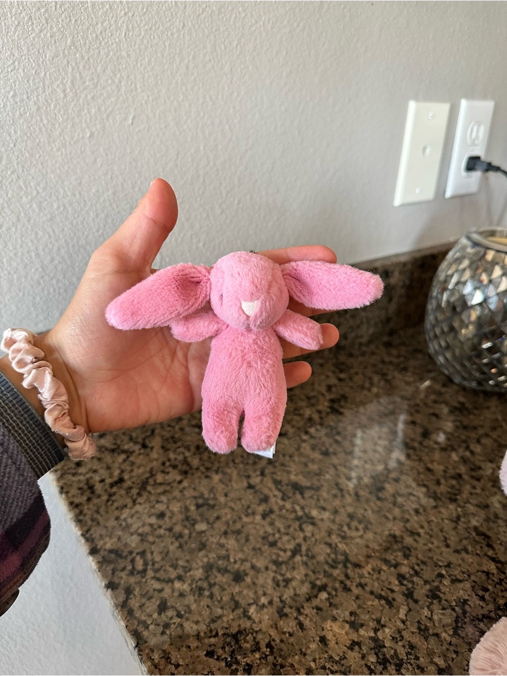 Jellycat rare retired Pink Bunny bag charm like new